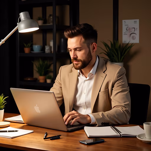 Man Working at Desk