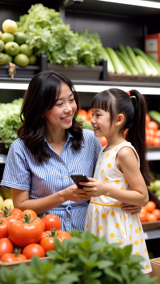 Mom and Daughter Shopping