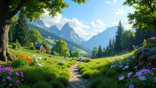 Mountain Serenity Illustration