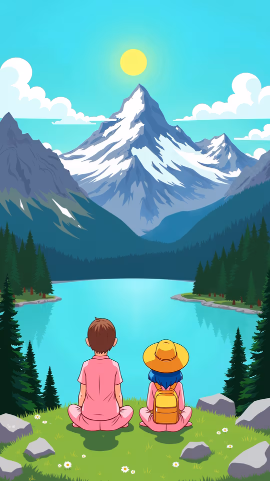 Mountain Serenity Illustration