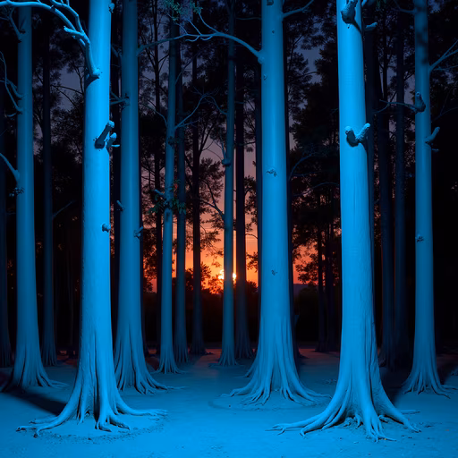 Mysterious Forest Sunset
