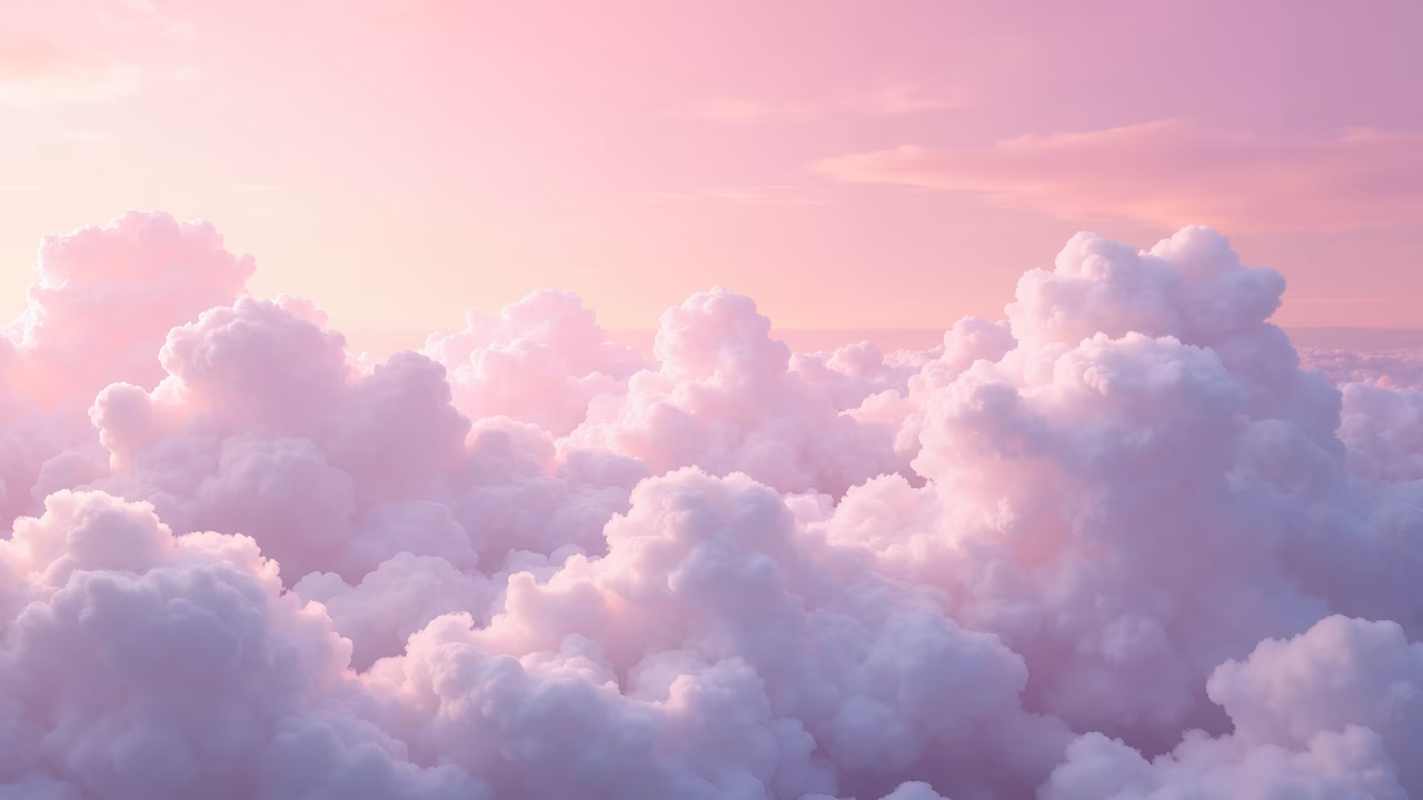 Soft pastel clouds create a tranquil and ethereal atmosphere in this serene illustration.