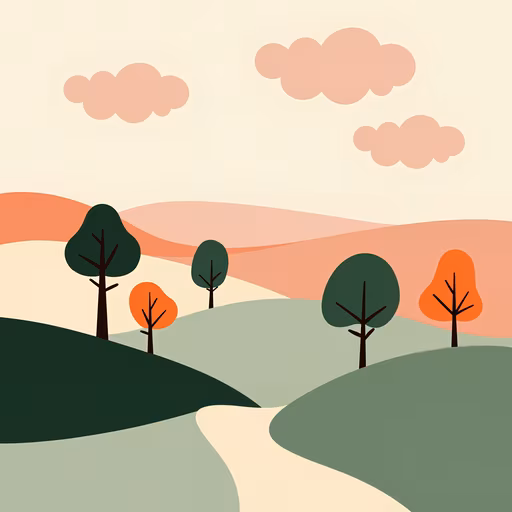 Pastel Landscape Illustration