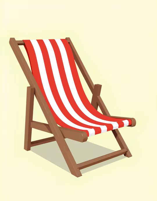 Red Striped Deck Chair Illustration