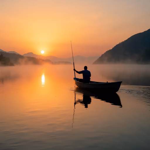 Serene Fishing Sunset
