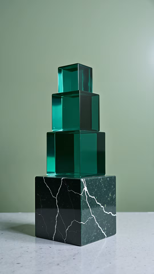 Stacked Emerald Cubes