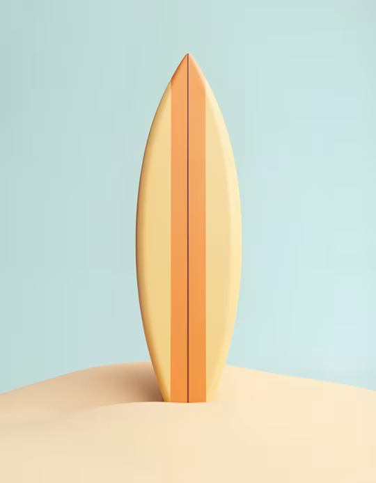 Striped Surfboard Illustration