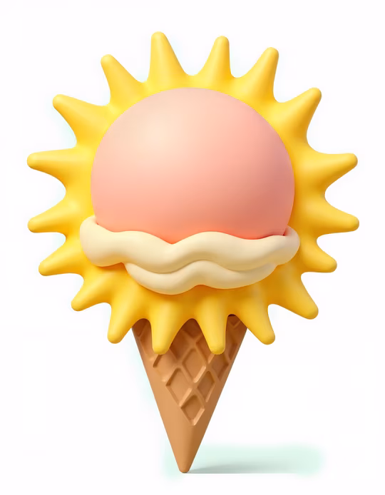 Sun Ice Cream Cone