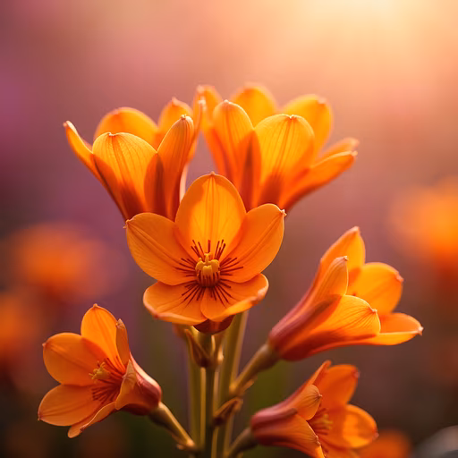 Sunlit Orange Flowers