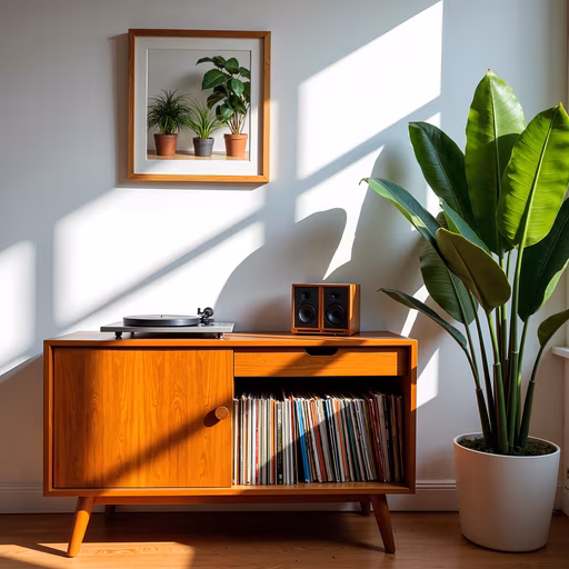 Sunlit Record Cabinet