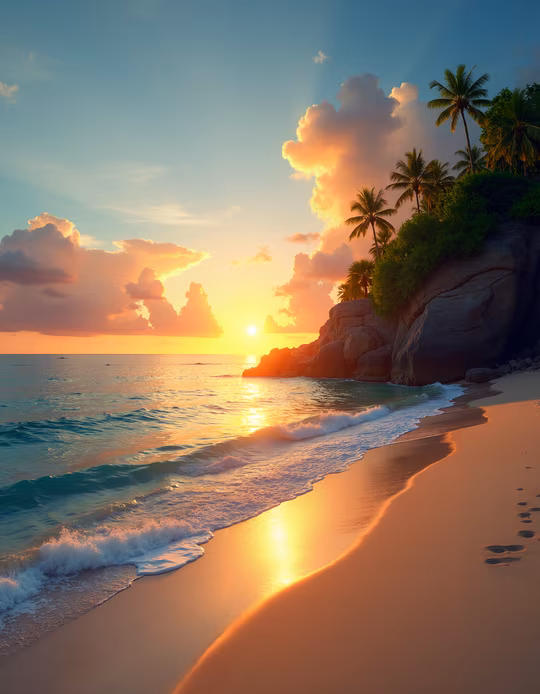 Sunset Beach Illustration
