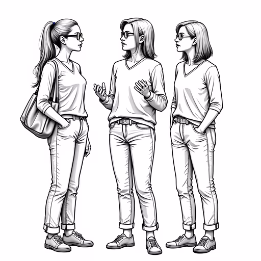 Three Girls Talking