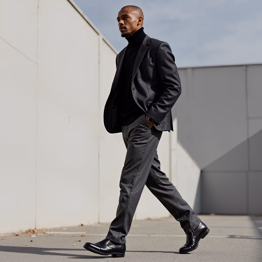 Confident urban gentleman in minimalist setting
