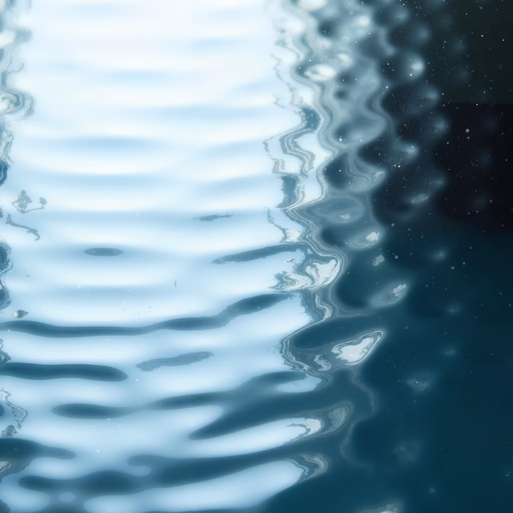 Gentle ripples on a starlit water surface