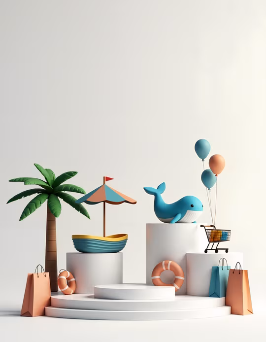 Whale Beach Party Illustration