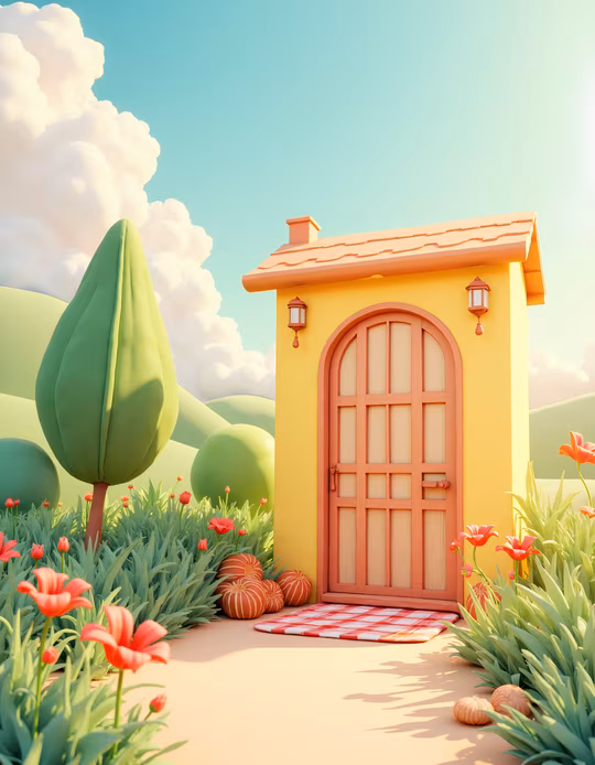 Whimsical Cottage Illustration