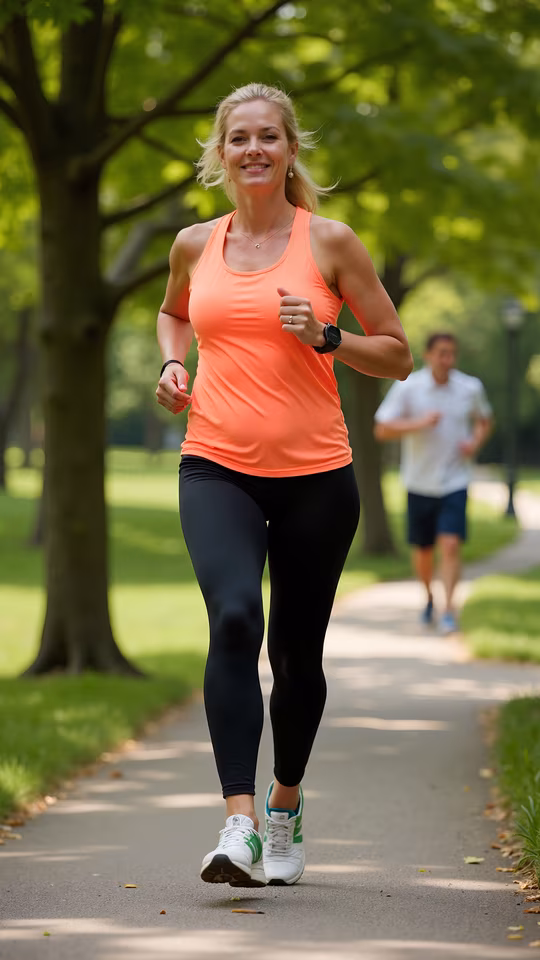 Woman Jogging in a Park