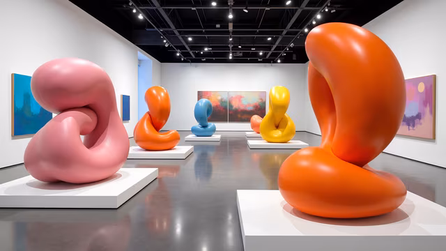 Abstract Sculptures in Vibrant Colors