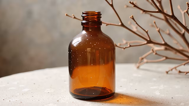 Amber Bottle with Branches