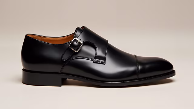 Black Monk Strap Shoe