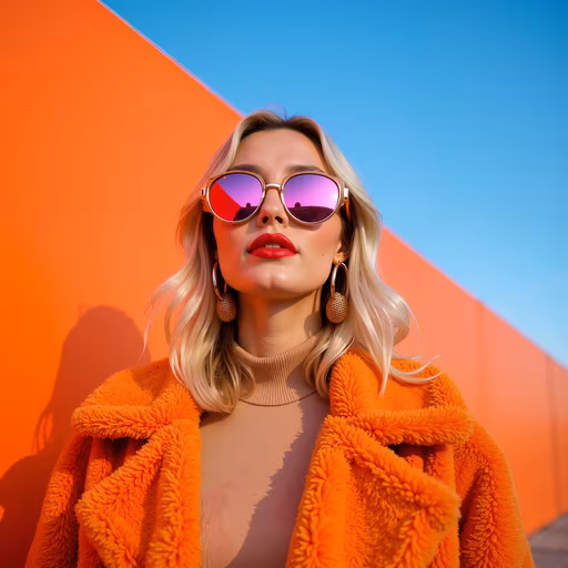 Bright Orange Fashion Portrait