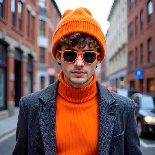 Bright Orange Fashion Portrait