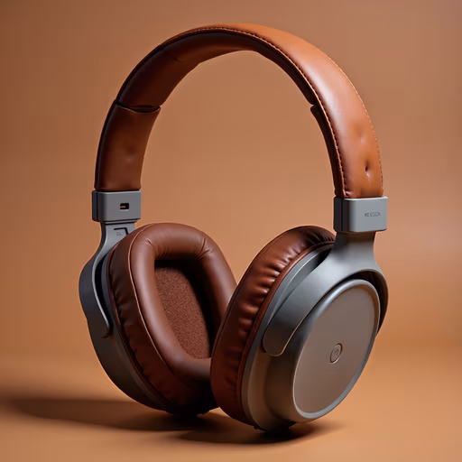 Brown Leather Headphones