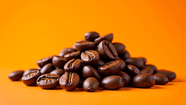 Coffee Beans on Orange