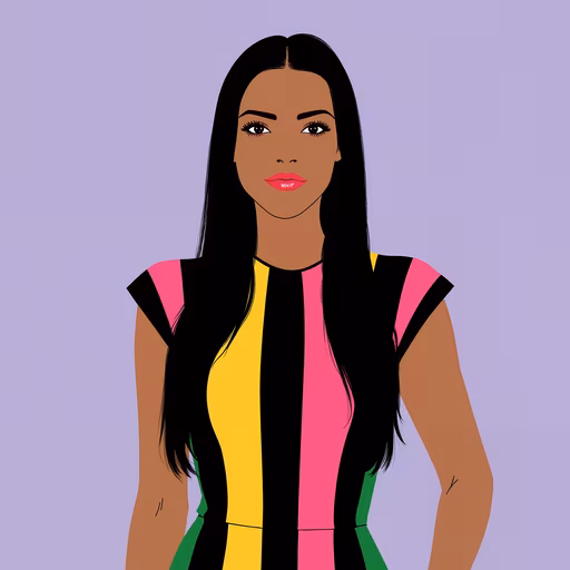 Colorful Striped Dress Illustration