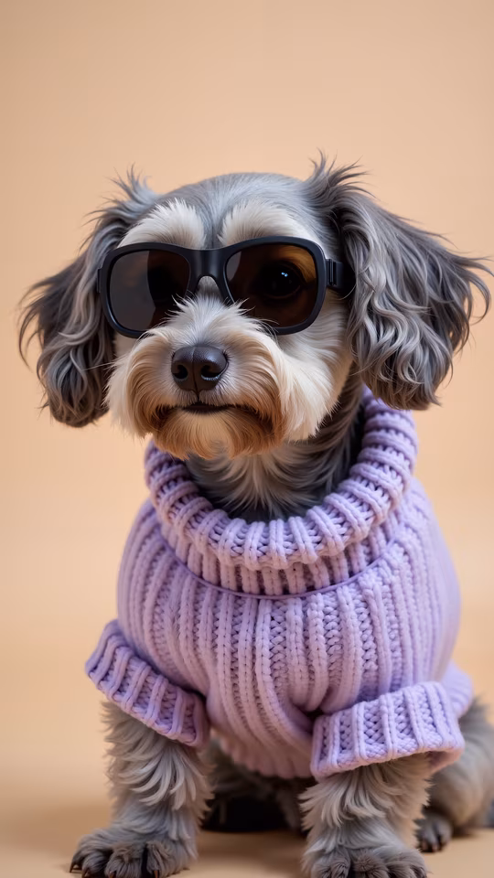 Cool Canine in Lilac Sweater
