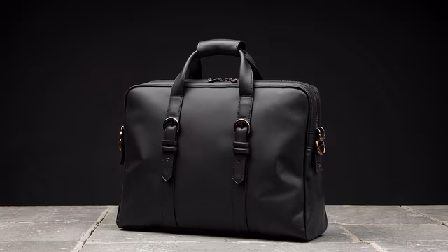 Elegant Black Leather Briefcase