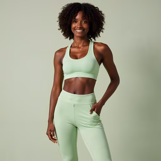 Fitness Model in Mint Green