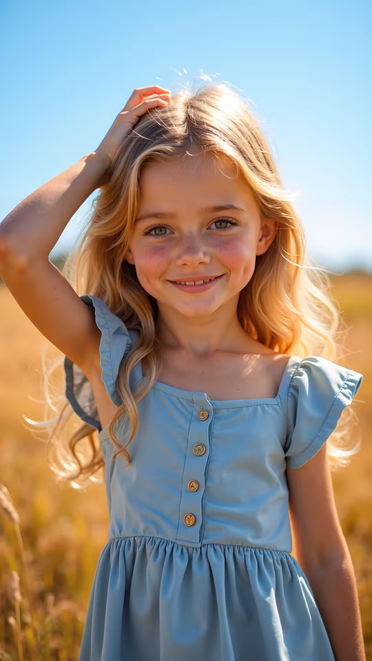 Girl in Blue Dress