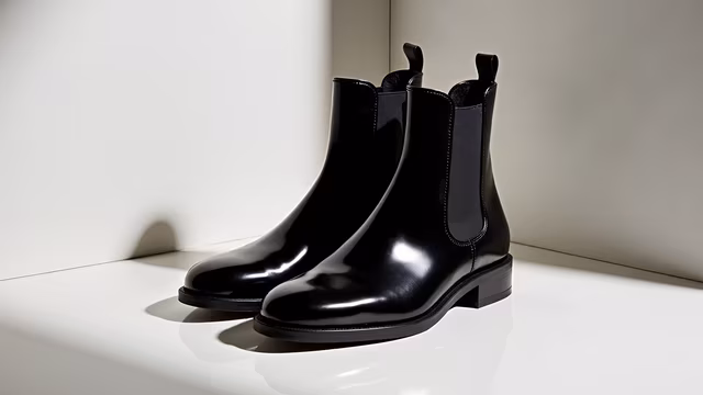 Glossy Black Chelsea Boots