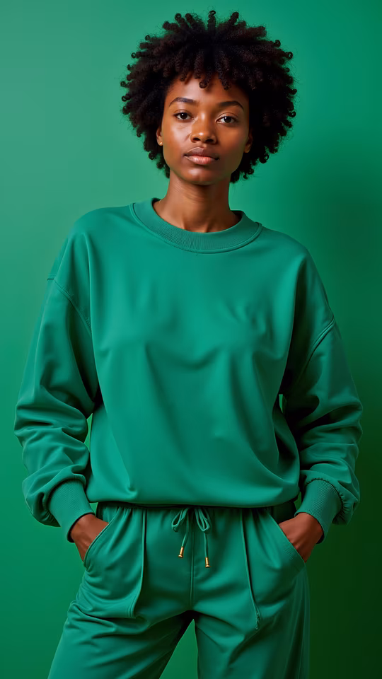 Green Sweatsuit Portrait