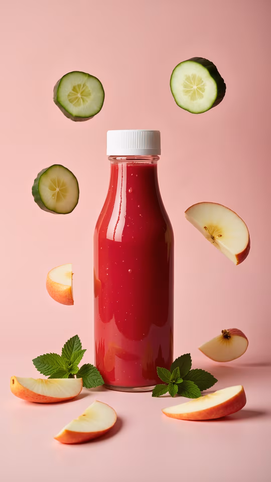 Juice Bottle with Fresh Ingredients