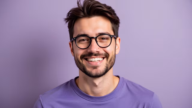 Man with Glasses Smiling