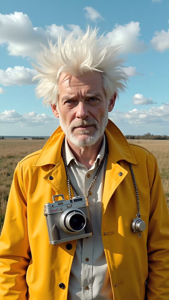 Man with Vintage Camera
