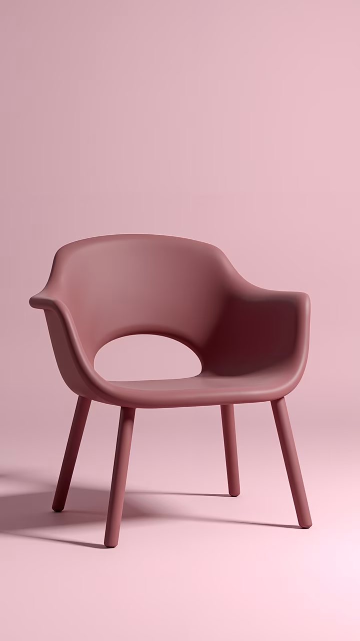 A minimalist pink chair illustration designed for interior spaces.