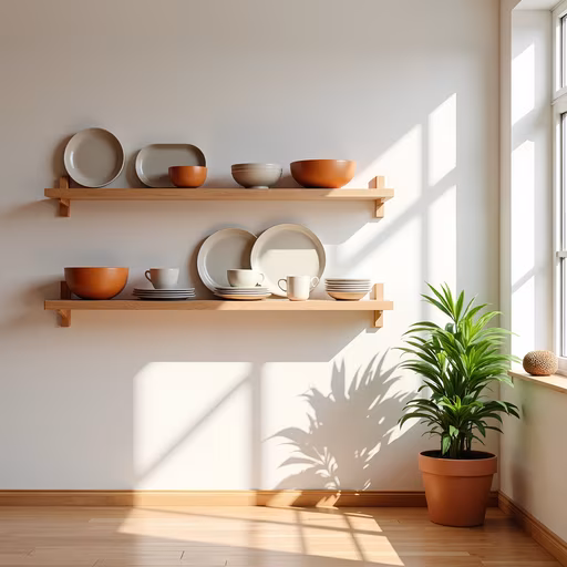 Minimalist Kitchen Shelves