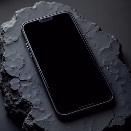 Minimalist Smartphone on Cracked Surface