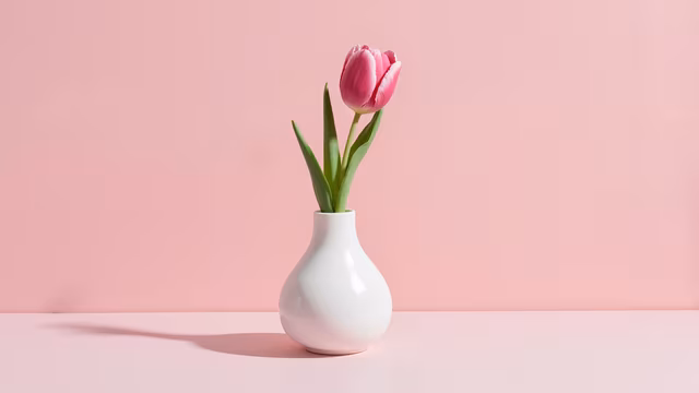Minimalist Tulip in White Vase