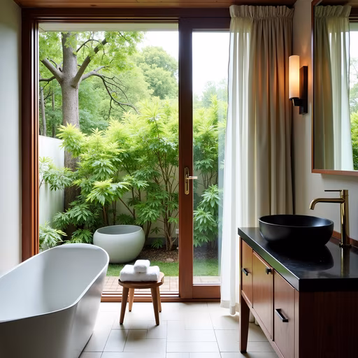 Modern Bathroom with Nature View