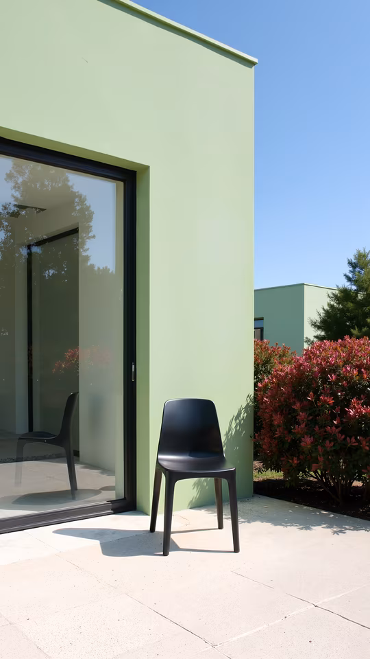 Modern Chair by Green Wall