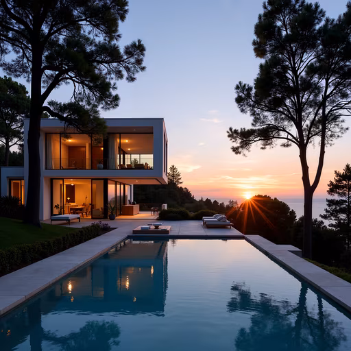 Modern Villa Sunset