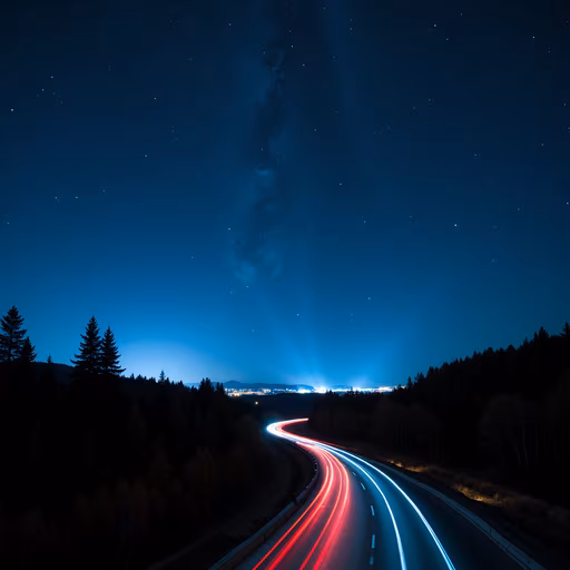 Night Road Lights