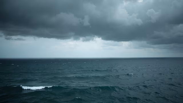 Ocean Under Stormy Sky