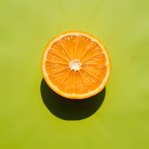 Orange Slice on Lime Green
