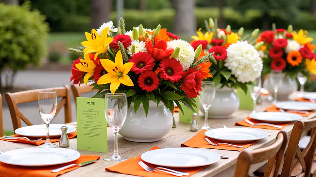 Outdoor Dining Table Setting