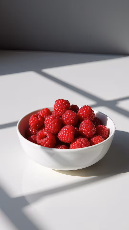 Raspberries in Bowl